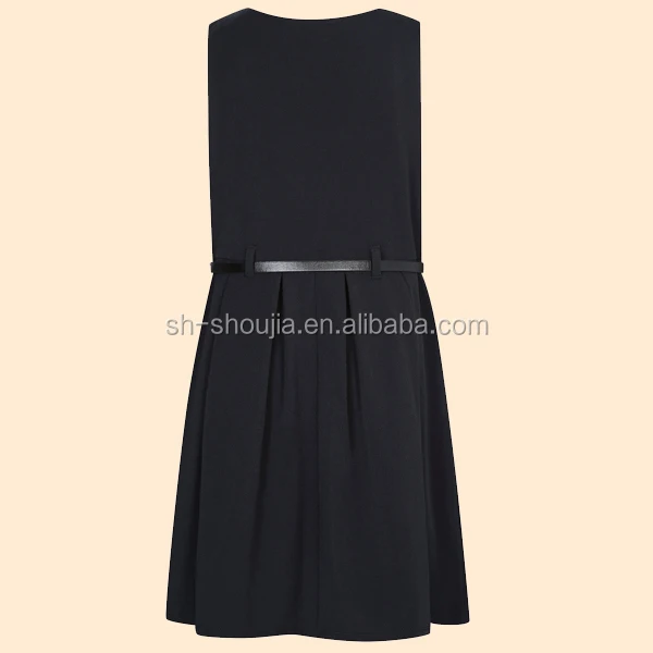 Girls School Belted Skater Pinafore  Navy 1.jpg