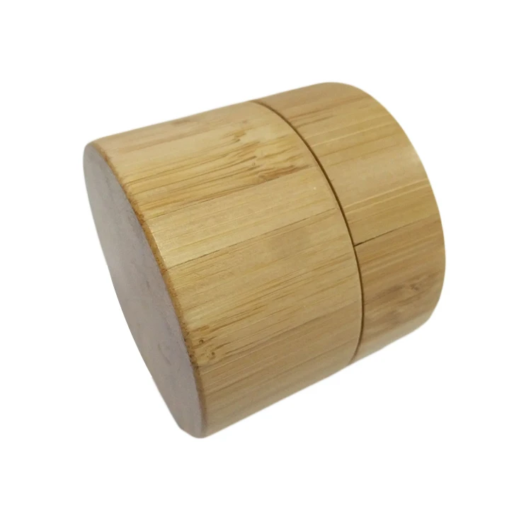 4 Oz Frosted Glass Jar With Bamboo Lid,50ml Wooden Bamboo Jar,Bamboo