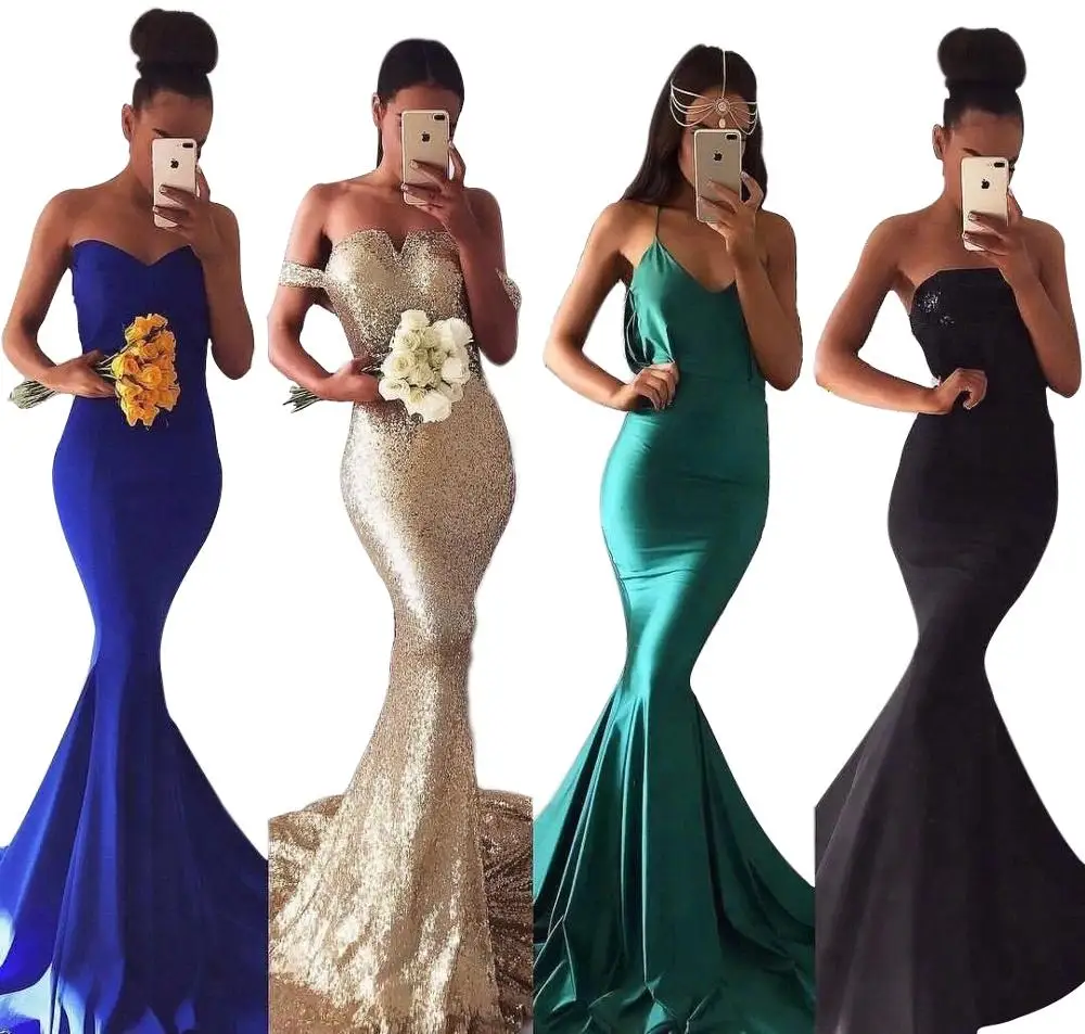

Women Evening Dress Long Ladies Gowns 2018 Cheap Mermaid Bridesmaid Dresses Girls Formal Party Wear Evening Gown Dress, Customized