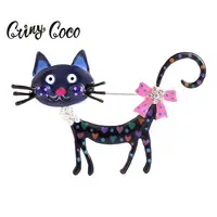

Cring Coco Cute Cat Designer Brooches for Women Brand Enamel Animal Pins Wedding Scarf Buckle Collar Jewelry Pin Brooch Best New