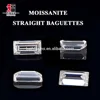 loose synthetic stone 3*6mm 0.45ct DEF color pure white VVS step cut straight baguette shape moissanite