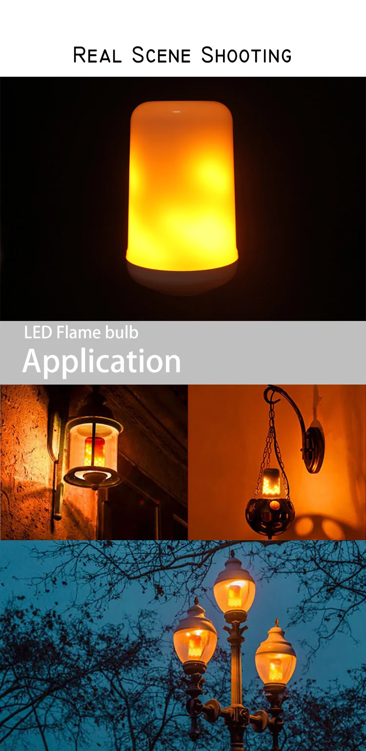 Ce Rohs Certification 4w Led Flame Effect Light Bulb Base E27 Looks