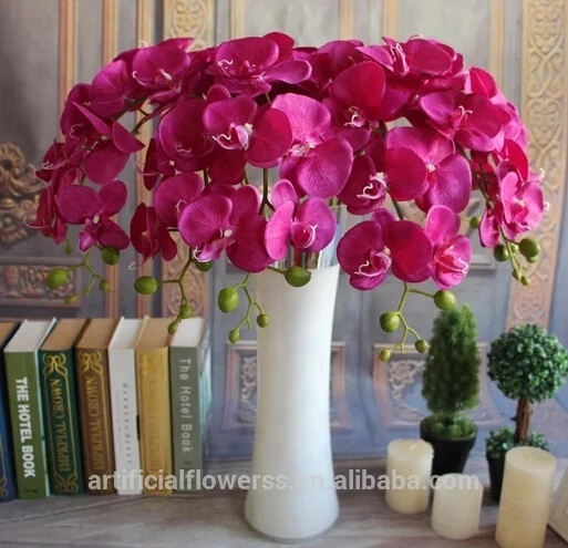 

Artificial flowers fabric butterfly orchid for wedding decor, Ivory;red;pink;blue;etc.