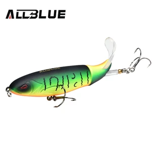 AllBlue New Topwater Whopper Popper Fishing Lure 19g 11cm Artificial Bait Hard Fishing Plopper Soft Rotating Tail Fishing Tackle