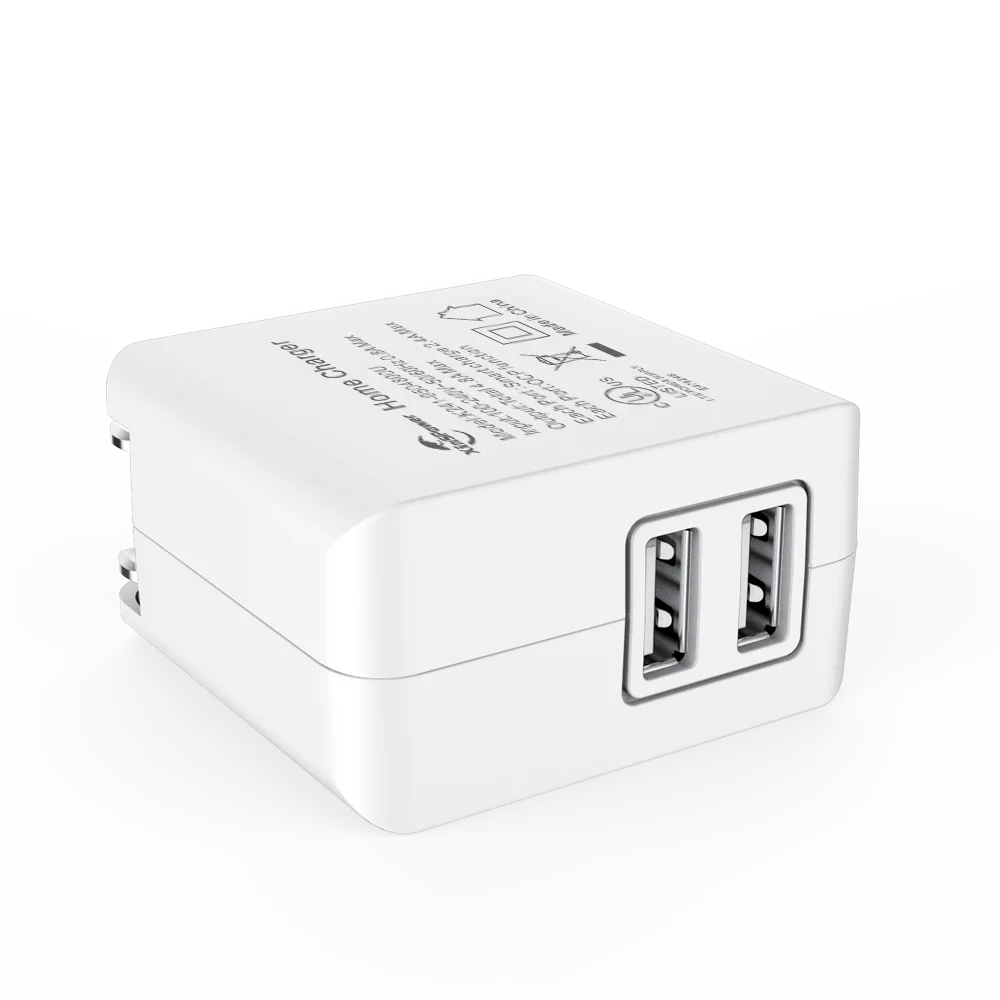 

Mini 2 USB Port 5V 4.8A Dual Port 2 x 2.4A US Smart Wall Charger, White;black;oem