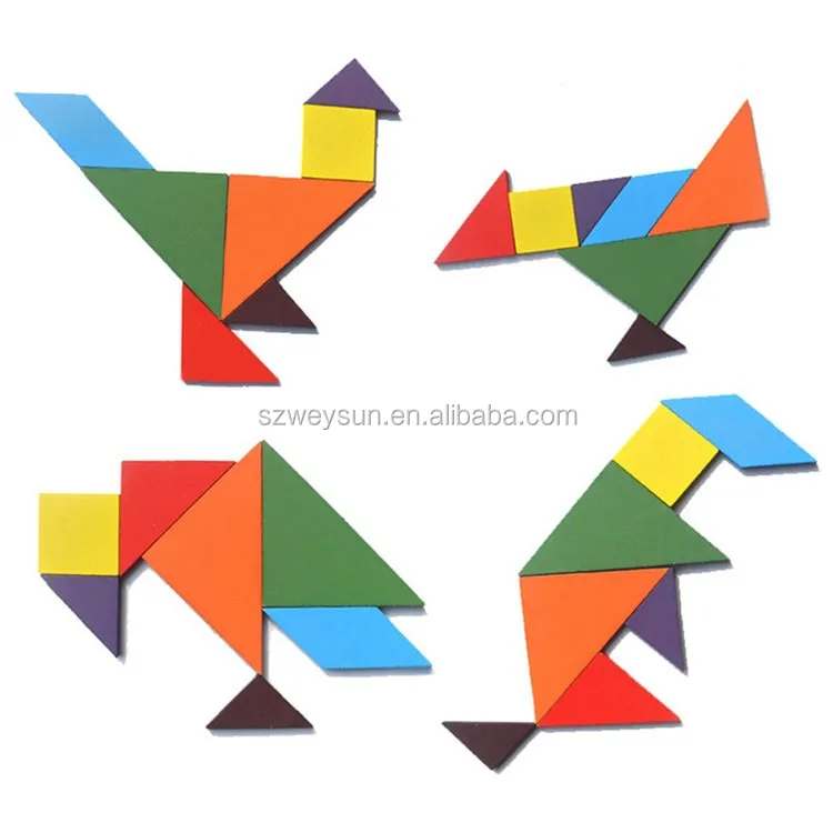 Details about   Educational Wooden Seven Piece Puzzle Jigsaw Tangram Brain Teasers Baby Toy I1U8 