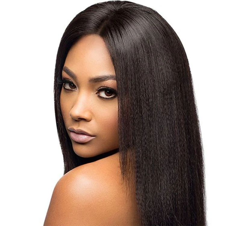 

Wholesale cheap natural wig 9A virgin brazilian hair wig 130% density yaki straight 360 lace wig