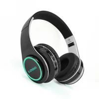 

2019 factory custom logo LED lighting wireless bluetooth waterproof headphones