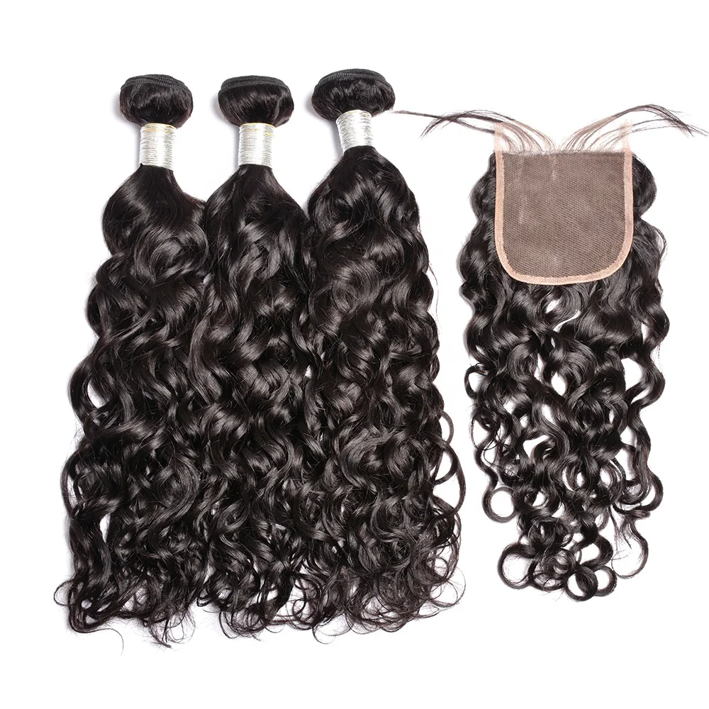

Factory Wholesale Price Virgin Hair Bundles Water Wave Peruvian 100% Remy Human Hair