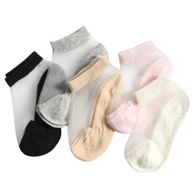 

Summer Thin Crystal Silk Ankle Cotton Cute Kid Children Baby Socks