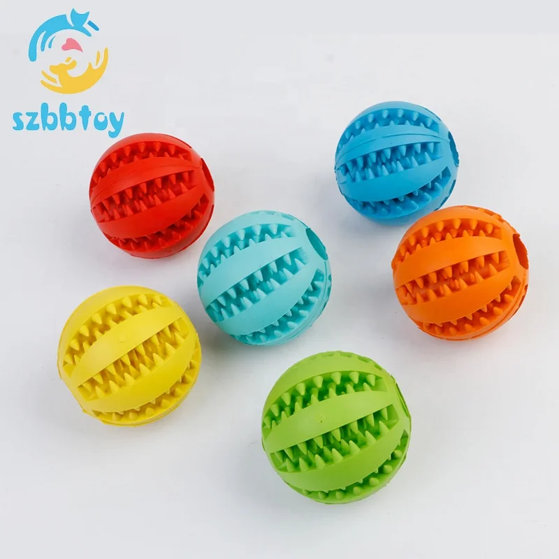 

Hot Sell Rubber Pet Dog Chew Teething Ball Rubber Dog Toys Supplier, 6 colors