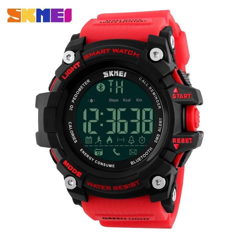 

SKMEI 1227 Fashion Outdoor Digital Watches Fitness Tracker Bluetooth ios 4.0 Android Big Dial Wristwatch Men Sport Smart Watch, N/a