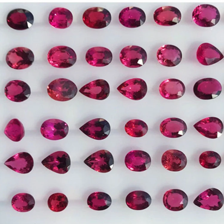 

wholesale jewelry natural crude ore tourmaline loose gemstone women fashion jewelry natural stone jewelry, Red