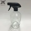32oz 1000ml clear boston round glass bottle with black gun trigger sprayer pump mist and stream setting