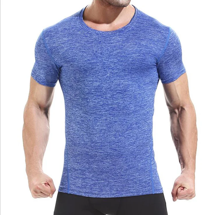 

Fitness clothes mens quick dry t shirts, Blue;grey;green custom pantone color
