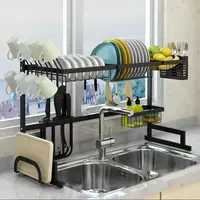 

Kitchen Black Coating Dish Drying Rack Cup Holder Dish Corner Rack