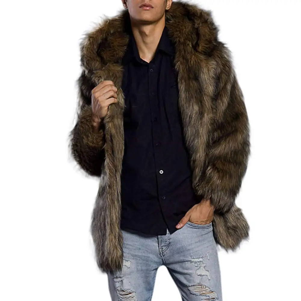 mens faux fur sweater