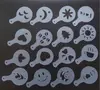 Hot sell product new invention 16 plastic pull flower mold fancy coffee printing model Padded coffee milk foam pattern template