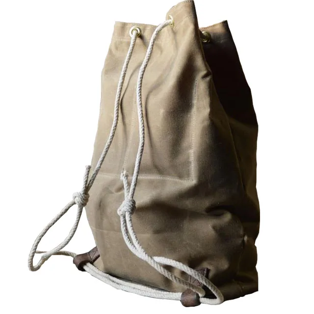 Gym Storage Sport Waxed Canvas Ditty Minimalist Croaker Sack Backpack