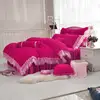 flannel lace bedding set 4pcs burnt-out flannel fleece bed sheets