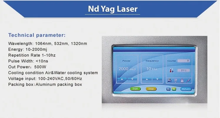 portable  Nd yag laser beauty machine with skin pigment removal