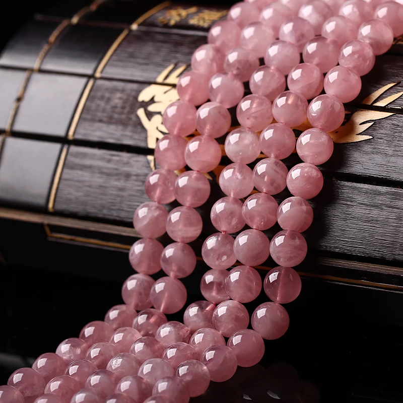 

10mm round natural imported madagascar rose quartz loose gemstone beads