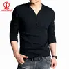 Plain long sleeve t shirt 2015 men's fashion t shirt 100% cotton