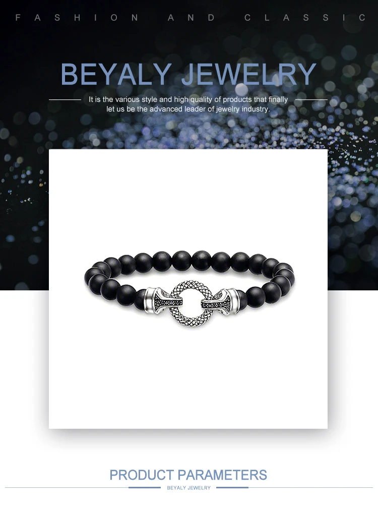 Rosary black cz circle design magnetic clasps for bracelets