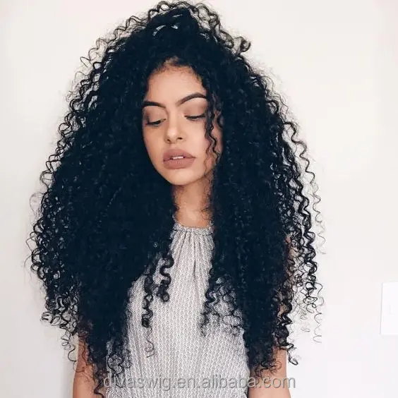 

250% density Virgin peruvian kinky curly human hair Glueless 360 lace frontal wig with baby hair, Pure color