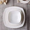 Haonai white square porcelain dinner flat fruit dessert plate set