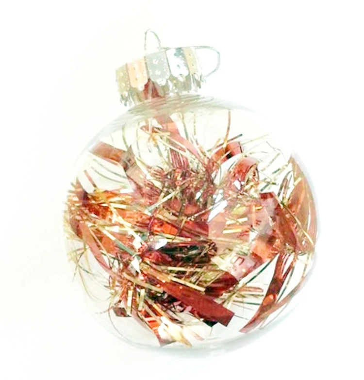 100 Wholesale Clear Glass Christmas Ball Ornaments With Feather Inside