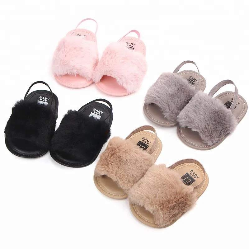 fur flat shoes