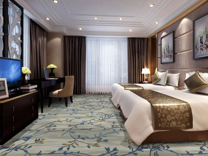 Modern Design Hotel Carpet Fireproof Wall To Wall Carpet For Hotel Room