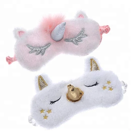

Unicorn Sleeping Mask Cute Unicorn Horn Soft Plush Blindfold Eye Cover for Women Girls, Multi