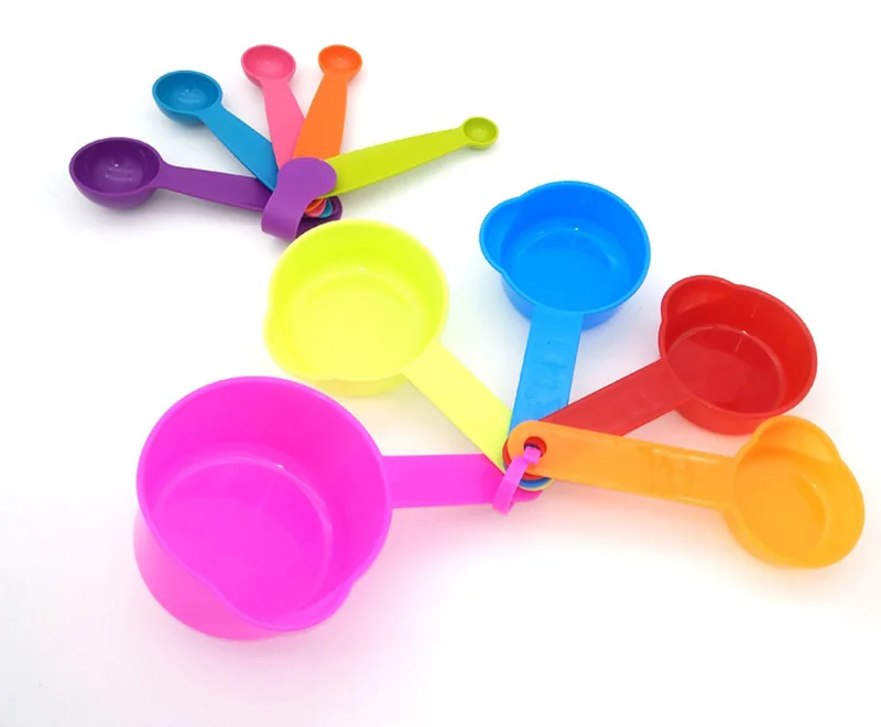 10-piece Measuring Cups & Spoon Set,Plastic Measuring Cup & Multi-color ...