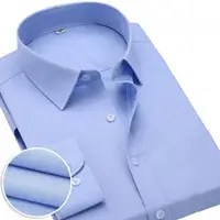 

Plus Size Men Long Sleeve Dress Shirts regular breathable plain dyed white dress shirt mens shirt dress