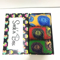 

Unique Designed Gift Boxed of 6 Unisex Funky Colorful Socks,Happy Socks Strip Design Funny Socks