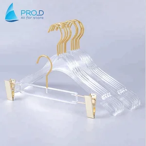 Image of Customized transparent multi-function magic pants rack non-slip clothing drying rack Acrylic hanger