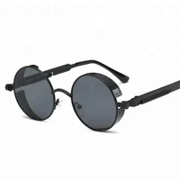 

Sinle vogue mens luxury sunglasses metal round sun glasses