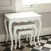 Lyon French Wooden White Nest of Three Tables