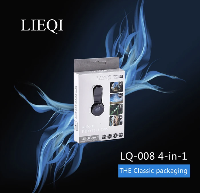 LIEQI Universal Clip 4 In 1 Cell Phone External Lens With CPL Filter