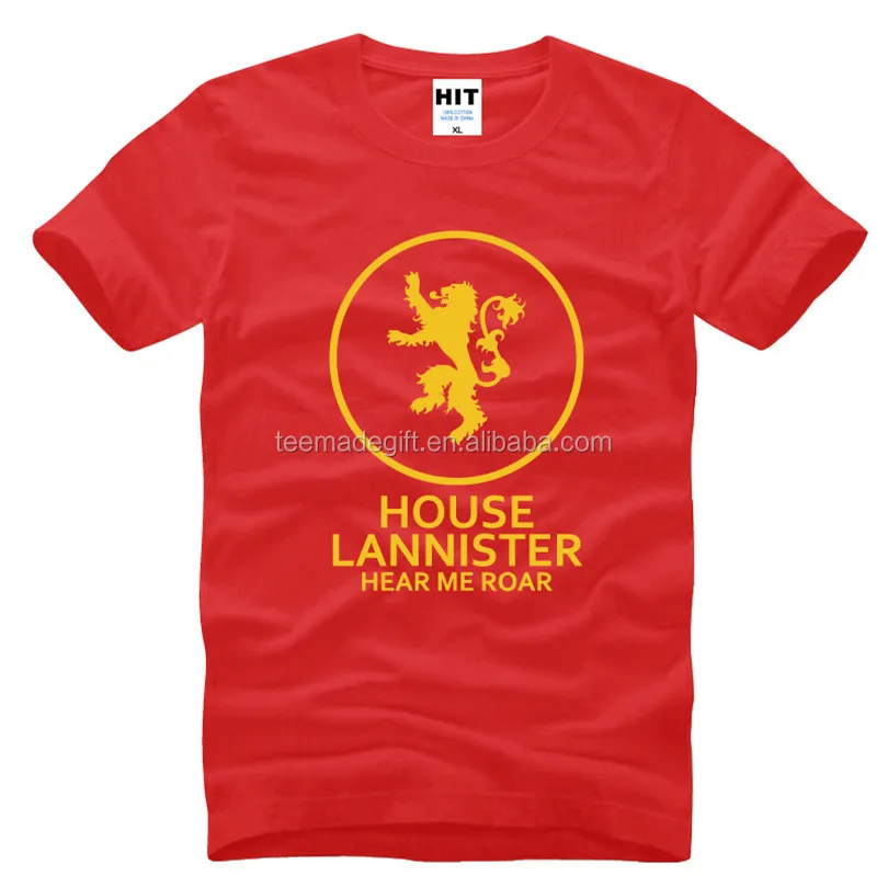 
Fashion cool custom mens printing game of thrones design t shirt 
