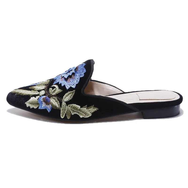 floral flat mules