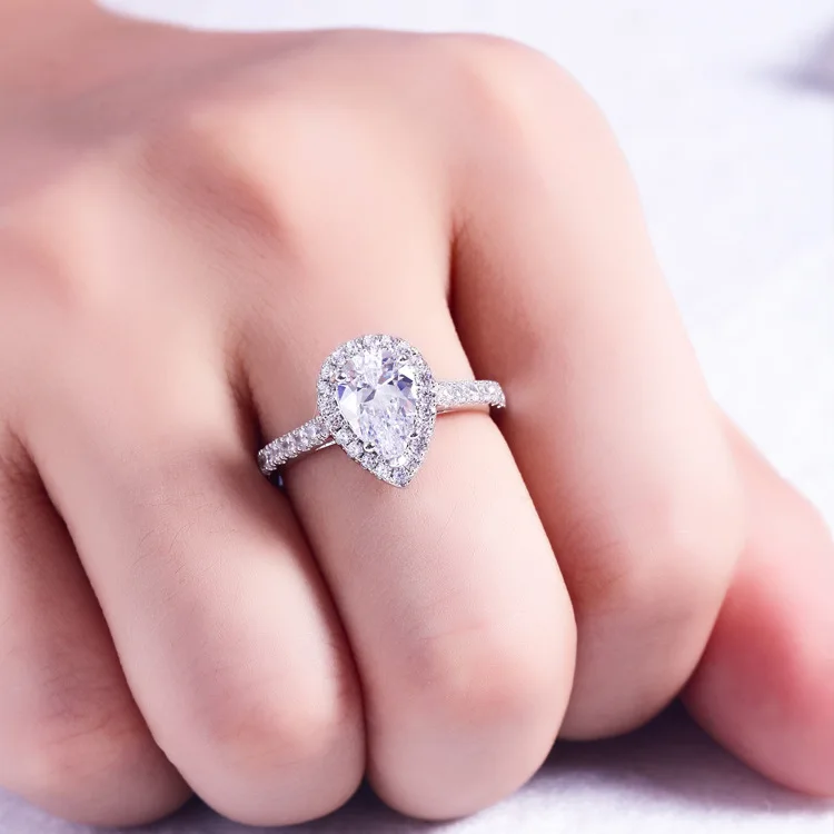 Manufacturer direct sale 925 sterling silver ring cz moissanite wedding rings women