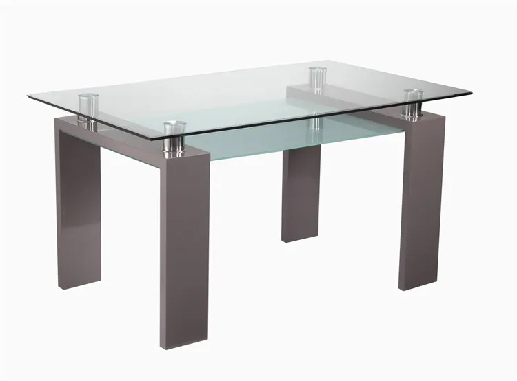 Modern Design Tempered Glass Top Dining Table MDF Leg Dining Room Table Set