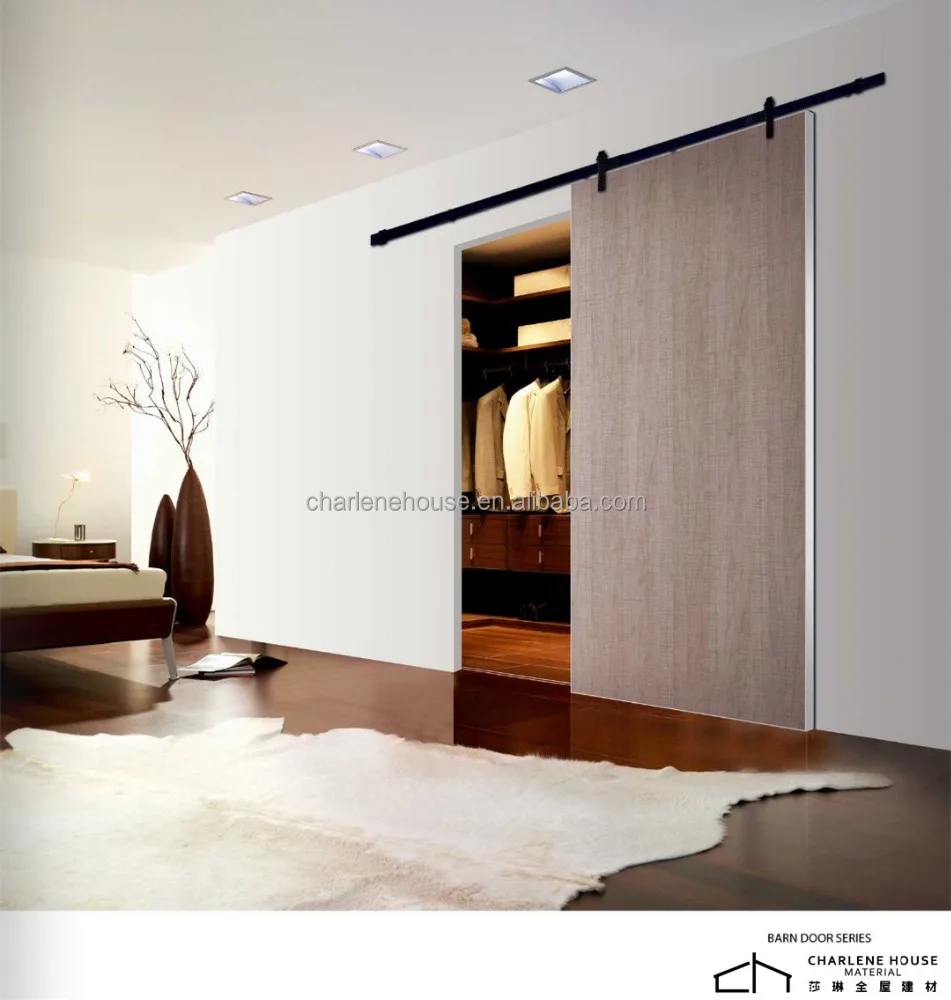 Мода плоский дизайн панель ламината высокого давления Раздвижные двери для сарая поверхностных дверей для комнат или гардероба