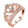 KY-10 Gold Ring Jewelry Diamond Crown Engagement Ring Women