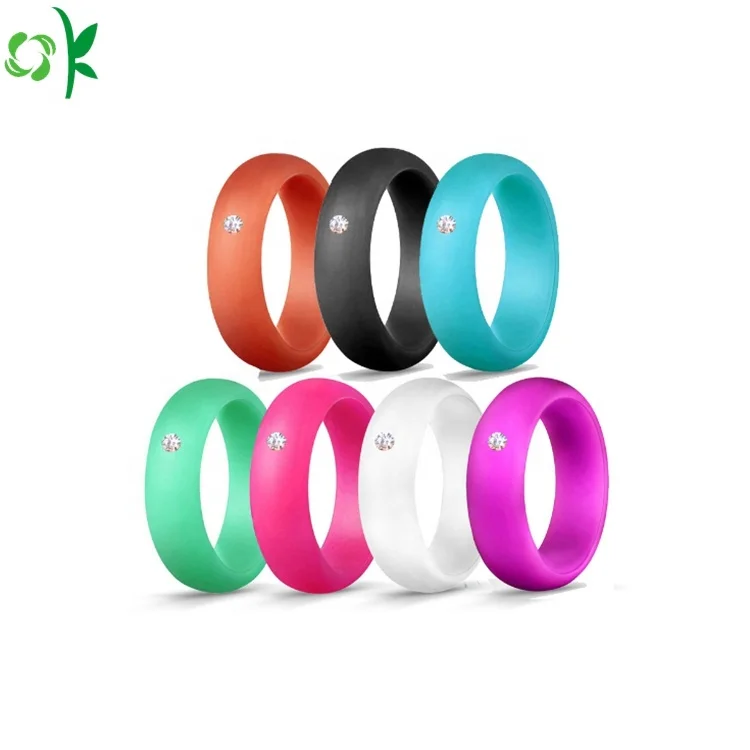 

Fashion Silicone Ring with Diamond for Sale, 10 color;detail see product description