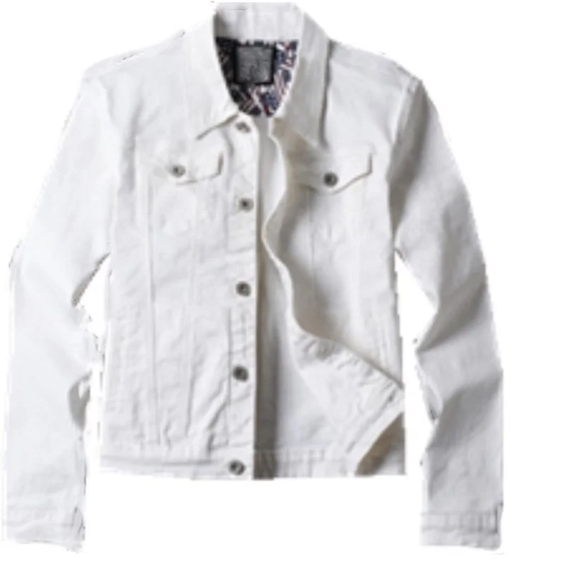 

Fast supply Mens Spring fashion white cotton jeans jacket