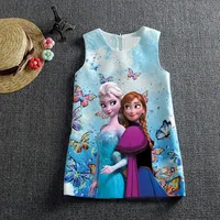 

Elsa and Anna printing birthday dress for girl of 7 years old